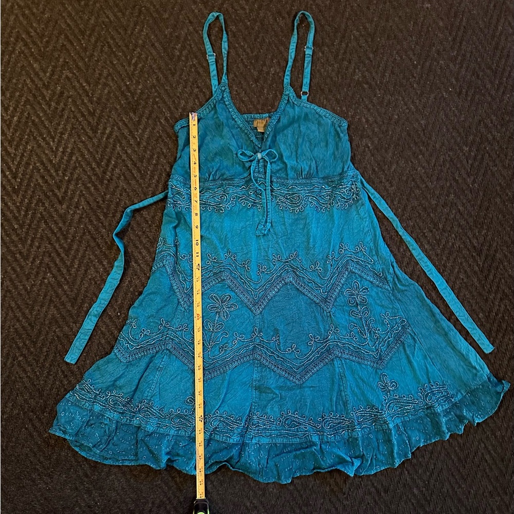 Sakkas Teal Embroidered Midi Dress - Picture 10 of 13